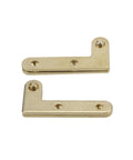 Golden Copper L Shape Door Pivot Hinges Set Of 4 With Screws For Cabinets Windows And More, 180 Degree Flip, Durable Hidden Style Hinges