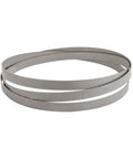 Bi-Metal 64.5 Inch Bandsaw Blade For Non-Ferrous Metals, One Half Inch Thick, 14 To 18 TPI With Raker Set Teeth, coiled view