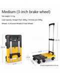 Lightweight Folding Platform Cart With Smooth Rolling Wheels And Slick Collapsible Hand Truck For No Sweat Home Moving Plus Reliable Utility Dolly For Weekend Project Hauling Ready, showing dimensions and features.