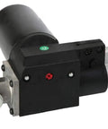 Close-up of Beefy Dual 12V And 24V 750 Millimeter Stroke Micro Linear Actuator with 5000N thrust, showing motor and mounting details.