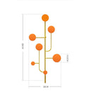 Hella Sturdy Wall Mount Coat Rack With Creative Cloak Hooks For Entryway Organization Decorative with orange hooks, 36CM x 95CM dimensions.