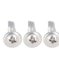 Rust-Proof 304 Stainless Self-Drilling Screw Set with Round Washer Head for Woodworking, M4.8x19 size screws close-up