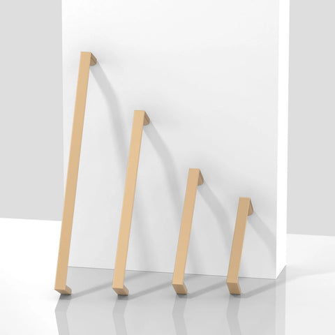 Different sized Champagne Bronze Cabinet Pulls 5 Inch 128mm Solid Zinc Alloy Handles displayed against a white background