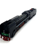 Vintage HO Scale Steam Locomotive Model Train With Black Body And Red Wheels Green Accents 13 Inch Long Realistic Detail Collectors Display