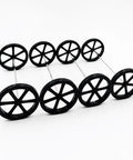 10Pcs 44Mm Model Toy Wheel Set With 5Pcs Shafts And Round Rod Axles For Diy Rc Cars Trucks And Robots Fits 2Mm Shafts Black Finish