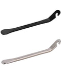 Five Pack Bike Tire Levers Set, Heavy Duty Steel Crowbars For Quick Tire Changes, Ergonomic Grips shown in black and silver.