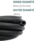 Transmission oil cooler hose, black braided, 8mm (5/16 inch) ID, 14mm OD, 300 PSI