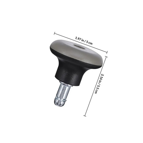 5pc Office Chair Casters for Swivel Chairs Solid PU Silent Wheels, solid black and gray PU wheel with metal stem, 1.97 in diameter.