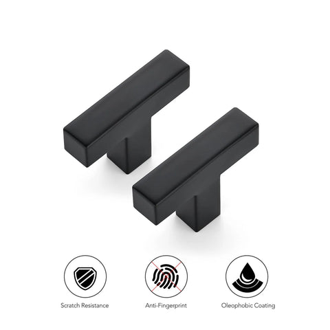 30 Pack 2 Inch Square Cabinet Pulls Matte Black Stainless Steel Kitchen Drawer Pulls Cupboard Handles with anti-fingerprint coating
