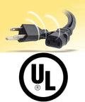 UL listed 3 Prong AC Power Cord For PC, Monitor, Printer Replacement Cable - IEC 320 C13 To NEMA 5-15P, 18AWG, 125V 10A, 6 Foot Length