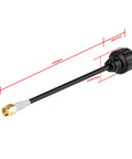 5dBi 5.8GHz FPV Antenna 2 Pack With SMA Male Connectors For Long Range Video Link Dope Pick showing dimensions and black casing