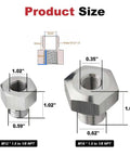 Stainless Steel GM LS Engine Sensor Adapter Kit M16x1.5 To 1/8 NPT And M12x1.5 To 1/8 NPT product size dimensions