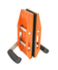 Heavy Duty Double Handed Stone Carrying Clamps With Grippy Rubber Handles For No Sweat 1.77 Inch Granite Lifting, orange color, showcasing sturdy design.