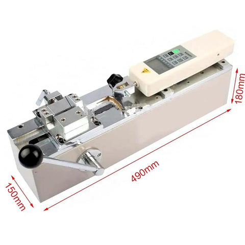 Pro Grade Digital Pull Force Tester With HP-500 Gauge And Horizontal Push-Pull Test Bench For Real World Tensile Testing Of Wiring Harnesses And Terminals, 1000N Max Load, 0.1N Graduation, Accuracy: 1% bench, 490mm x 150mm x 180mm