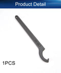 C Hook Wrench For 28-32mm Round Nut Metric Collet Chuck Spanner Heavy Duty Household Repair Tool, forged steel with nickel finish.