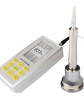 Heavy Duty 360 Degree Portable Ultrasonic Hardness Tester With Rockwell Brinell Vickers Scales And Rs232 Port For Fast No Sweat Metal Testing And Quality Checks display showing measurement results.