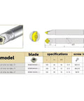 Chamfering tool holder for CNC lathe, 45-degree fixed-point, white body, LF16D-16d-120L-1T.