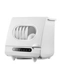 Compact Portable Countertop Dishwasher Offering No Sweat Installation And Smart Auto Wash Cycles Perfect For Small Kitchens Where Convenience Is King Plus Built In Antivirus Sterilizing Tech Keeps Dirty Plates Clean All Day Long, white finish.
