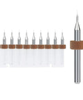 Pro Grade 0.1mm PCB Drill Bits Set, Mini Tungsten Carbide Twist Bits for PCB Drilling, CNC Micro Drilling Kit, 10 Pieces
