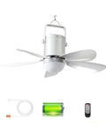 17 Inch Camping Fan With Light USB C Fast Charge Quiet DC Brushless Motor RF Remote Battery Powered Portable Fan