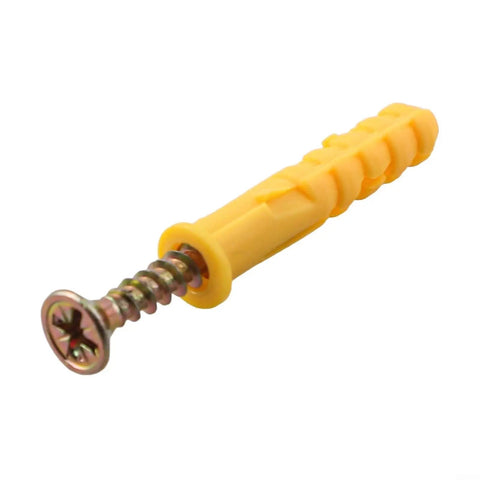 Heavy Duty 50 Piece Drywall Anchors And Screws Kit For Plasterboard Walls, yellow and metal M6x40mm expansion bolt
