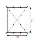 Rainfly Tarp Hammock Shelter Ultralight Waterproof Canopy For Camping with 12ft x 10ft dimensions, tie-down loops shown
