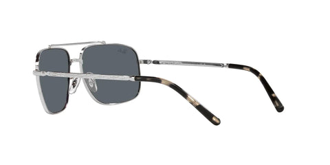 Side view of Dope Unisex Square Sunglasses RB3796 in Silver Blue, full rim frames, showcasing temple design, 59 mm lens width.