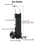Heavy Duty Electric Hand Truck For Stairs Climbing Cart With Brushless Motor And 400Kg Load Capacity dimensions and size display.