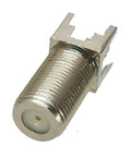 F Type TV Female Connector Solder PCB Mount RF Adapter For Coaxial Cable 50 Ohm Straight Nickel Plated Terminals 1 To 10 Pack