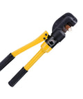 Heavy Duty Hydraulic Rebar Cutter Tool For Concrete Construction Sites. Durable yellow handles and high-capacity jaw.