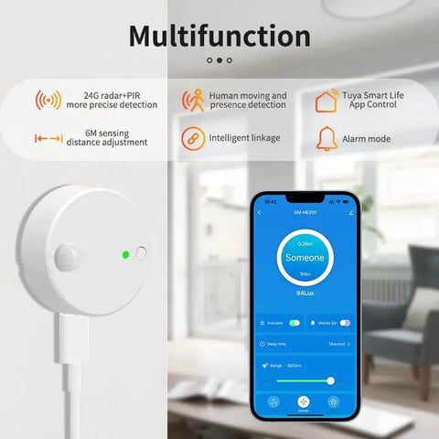 2 Pack Dope Smart Human Presence Motion Sensor With Tuya Smart Life App Control 24G Millimeter Radar Detector
