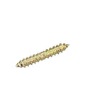 Close-up of a screw from the Double Ended Hanger Bolts Set For Wood Joining 96 Pieces 5x13mm Self Tapping Thread Dowel Screws Hidden Fasteners.