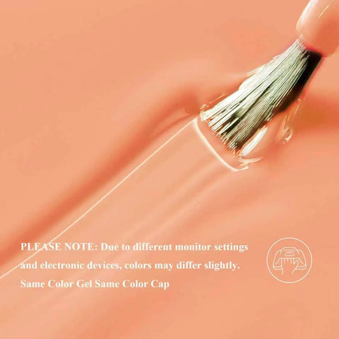 Brush applying Coral Orange Gel Nail Polish 10ml HEMA Free UV LED Cure Soak Off Long Lasting Summer Formula close-up