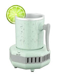 Your Daily Driver Chiller That Keeps Sips Frosty Without The Ice Hassle Mini Portable Cooler Quick Chill System for Coffee, a green chiller with a lime.