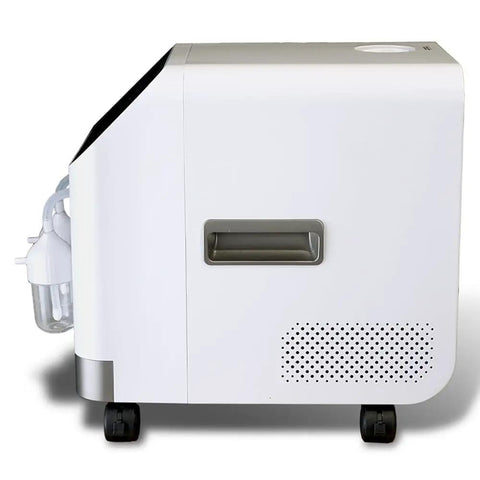 Side view of Hydrogen Wellness Inhalation System With 1000 Ml Per Minute Browns Gas Output, on wheels with handle and filter.