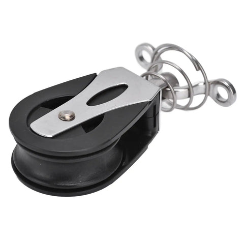 Nylon Swivel Sheave Block Head Pulley For Sailboats, Marine Grade 316 Stainless Steel, Plain Bearing, 20mm Wheel, side view