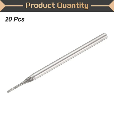 20 Piece Diamond Hole Saw Bits Set With Cylindrical Head 80 Grit For Gems Glass Jade Emerald 1 Millimeter Diameter Shank