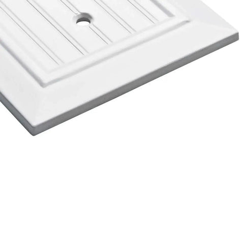 Close-up of Beadboard Style Light Switch Cover 1 Gang Wall Plate In Pure White Decorative Vintage Beadboard Finish