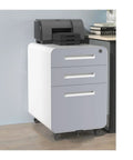 Locking Three Drawer Metal Filing Cabinet On Wheels Anti Tip Vertical Design With Rolling Casters For Home And Office Storage Keeps Your Docs Safe With Two Keys