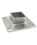 Base Flange For 1-1/2 Inch Square Posts Floor Or Wall Mount Satin Finish 316 Grade Stainless Built Tough For Salt Water Deck Railings