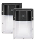 LED Mini Wall Pack With Dusk To Dawn Photocell, 13W 5000K 1430 lm Outdoor Security Light, IP65 Waterproof, 2-Pack