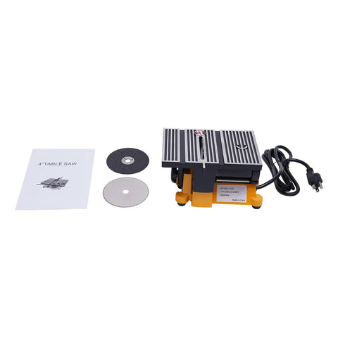 Dope 4 Inch Mini Table Saw Portable Miter Bench, 90W Power Cutter, 4500 RPM Electric Woodworking Saw With 3 Blades setup