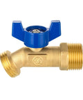One Piece Three Quarter Inch Male NPT Inlet And Three Quarter Inch Male GHT Outlet Spigot With One Quarter Turn Valve For Quick On Off Outdoor Water Connection Sillcock Hose Bibb Connector Garden Hose GHT Outlet brass valve