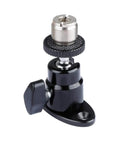 Five Eighth Inch To Twenty Seven Thread Mini Ball Head For Microphone Mount with CNC Machined Pro Aluminum Base, front view
