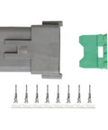 Deutsch Receptacle Repair Kit For 14-18 AWG Wires, 8 Position Plug And Play Connector Repair Tool components with gray and green parts
