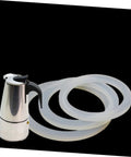 5 Pack Silicone Sealing Rings Replacement Gaskets For Coffee Pot Lids Espresso Pots And Canning Jars next to espresso pot