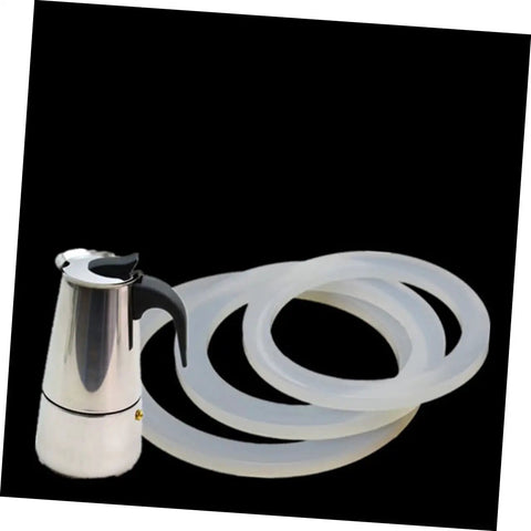 5 Pack Silicone Sealing Rings Replacement Gaskets For Coffee Pot Lids Espresso Pots And Canning Jars next to espresso pot