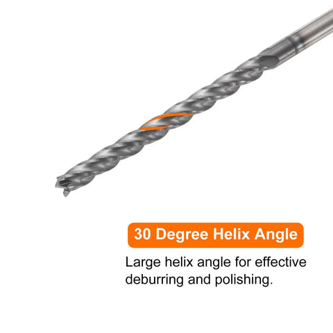 Carbide Square Nose End Mill Bit 3/32 Inch Shank 1 Inch Cutting Length 3 Inch Overall 4 Flutes TiAlN Coated Milling Cutter For Hardened Steel HRC 53 to 55 with 30 Degree Helix