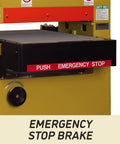 Heavy Duty 37 Inch Wide Belt Sander 20 Horsepower Industrial Woodworking Station with emergency stop brake panel.