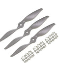 CW 8x6 Inch Nylon RC Propellers 2 Vane For Airplane Gray 3 Pack With Adapter Rings Pro Grade Durable Long Lasting Replacement Blades